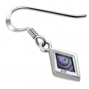 Abalone Rhombus Shape Silver Earrings, e403h